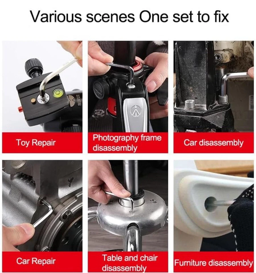 NEW 8 Pcs Allen Key Set (Metric Short L-type Spanner), silver - Image 3 of 4