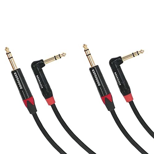2 Pack 1/4 Inch TRS to 1/4 Inch TRS Right Angle 3 Feet Patch Cable (3 Ft 3 feet - Picture 3 of 3
