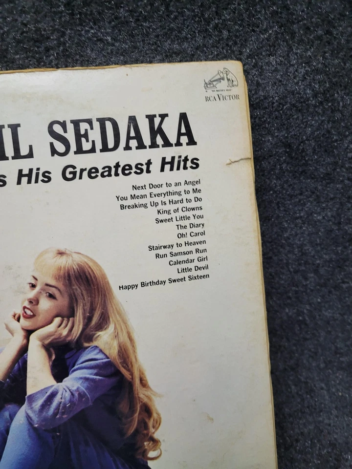Vintage Neil Sedaka Sings His Greatest Hits Vinyl LP RCA Victor Pop Album Foto 4 de 4