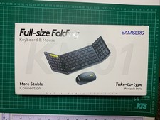 Foldable Bluetooth Keyboard and Mouse, Folding Keyboard Mouse Combo 2.4G Dual BT