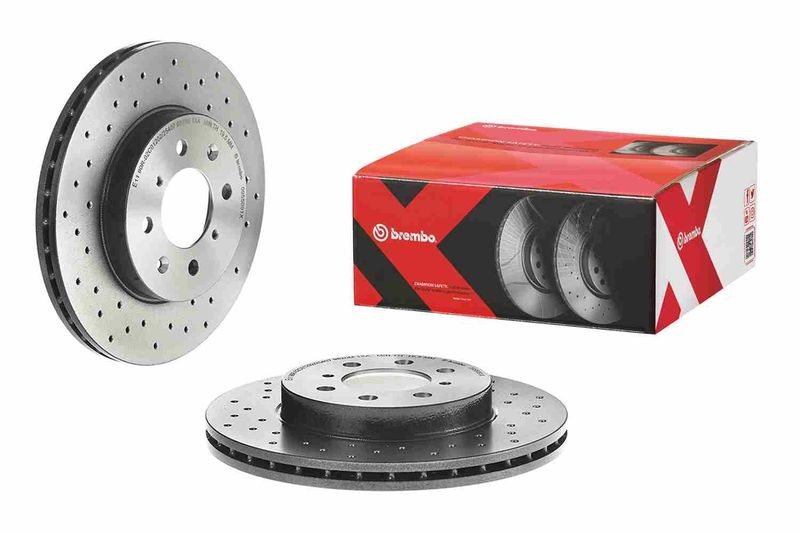 2x Front Brake Discs and Front Brake Pad Set Fits Honda Insight Jazz BREMBO