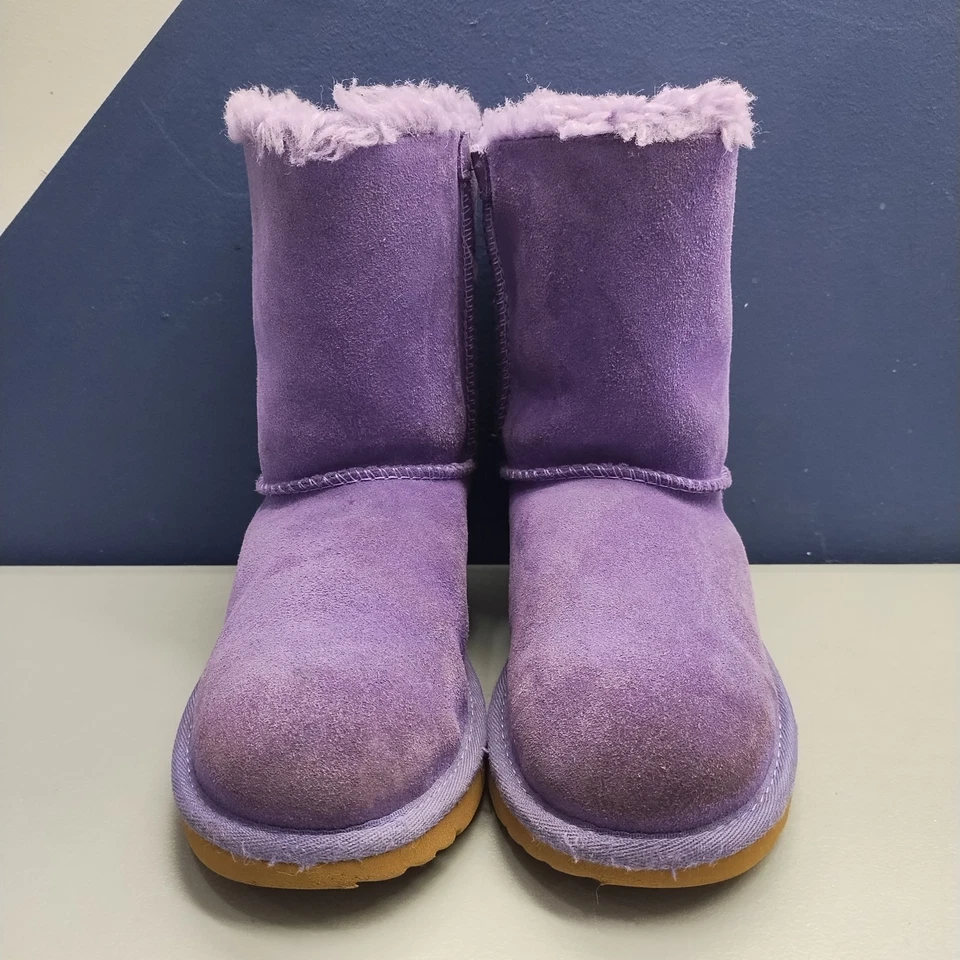 UGG Bailey Bow II Striped Violet Bloom Snow Boots Youth Size 3 Purple 1118537K - Image 3 of 4