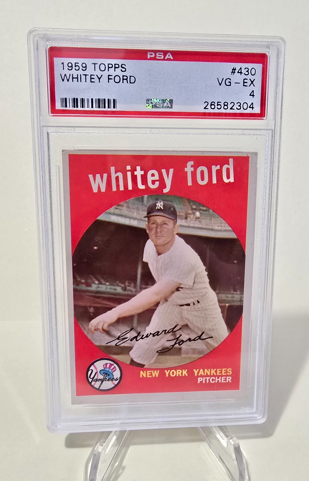 1959 Topps WHITEY FORD card #430 graded PSA 4 New York Yankees