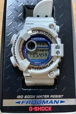 G-SHOCK FROGMAN DW-8200LG-8JR White Gray Men Used Watch 49mm From Japan