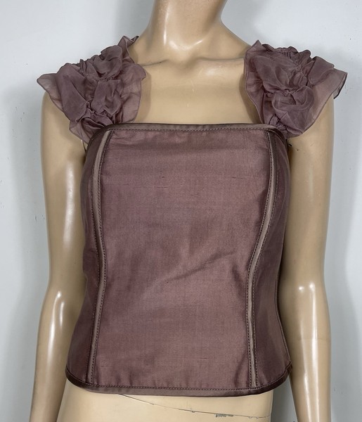 Retro Bora Hwa Sook Lee Silk Corset Top - Size 2