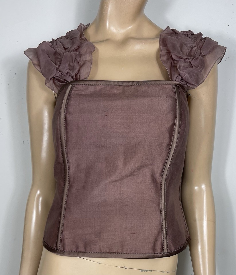Retro Bora Hwa Sook Lee Silk Corset Top - Size 2