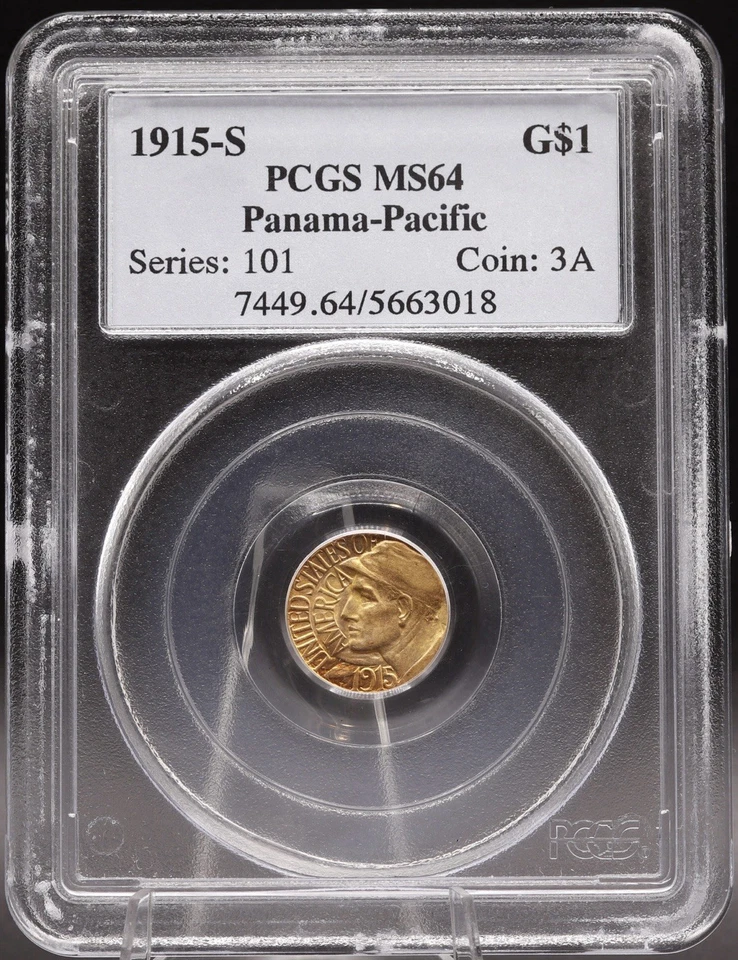 1915-S Panama-Pacific Exposition Gold Dollar PCGS MS64 San Francisco - Image 2 of 4