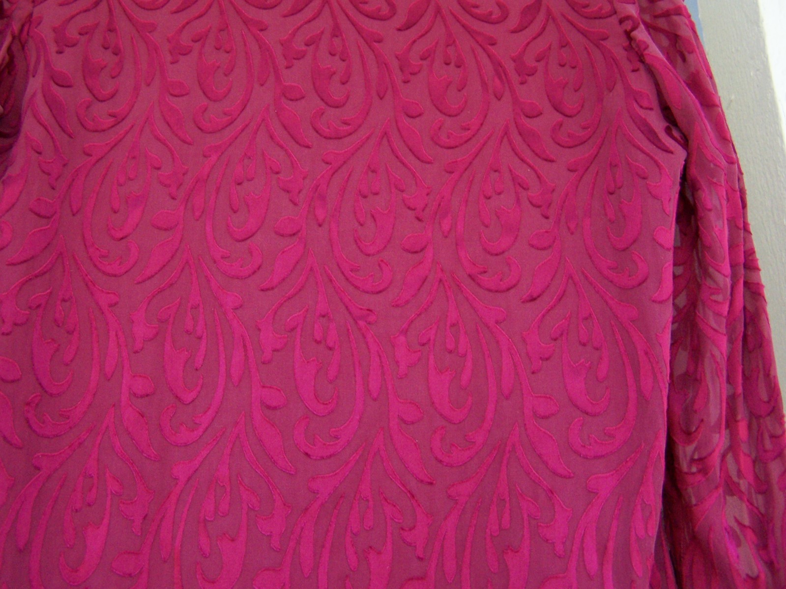 Bob Mackie Wearable Art Cranberry Red Silk Tunic … - image 8