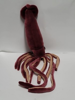 Squid Burgundy Tan long Tentacles Plush Wild Republic Stuffed Animal