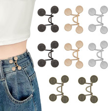 8 Set Pant Waist Tightener Buttons Pins for Loose Jeans Reusable Waist Cincher C