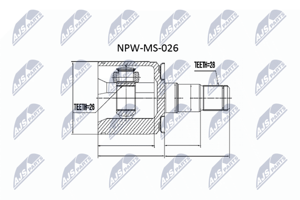 NTY Gelenksatz, Antriebswelle NPW-MS-026 FüR Mitsubishi-image