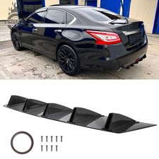 Rear Bumper Lip Diffuser Shark Fin Spoiler Wing For Nissan Altima Carbon Style