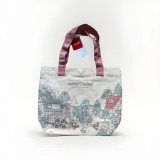 NWT Animal Crossing Nintendo SF/NY Exclusive Canvas Tote Bag Pockets *RARE*