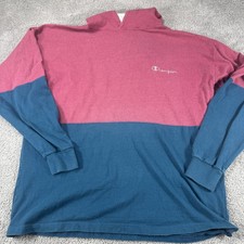 Vintage Champion Hoodie Mens XL Multicolor Fleece Pullover Logo USA Made 90s
