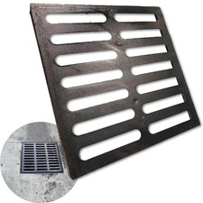MOSINSBO Outdoor Drain Cover, 16x16 Cast Iron Drain Grate for Catch Basin, B125