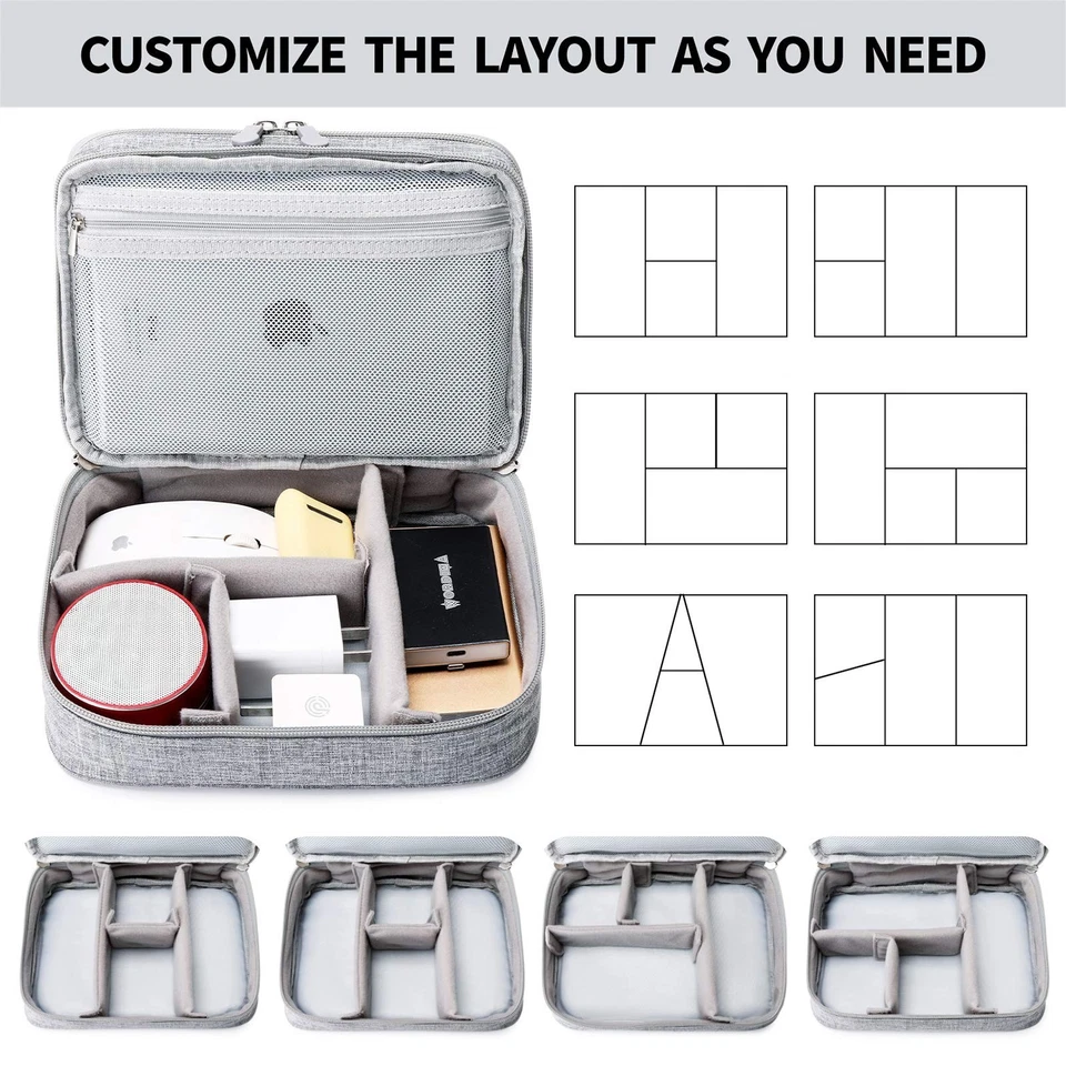 Lanola Travel Cable Organizer Bag, Electronic Accessories Case Portable Doubl... - Image 4 of 4