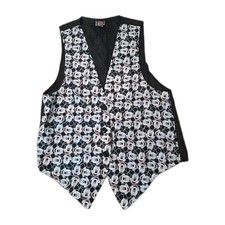 Vintage 90s Mickey Unlimited Mickey Mouse Face Print Button Down Vest Size S/M
