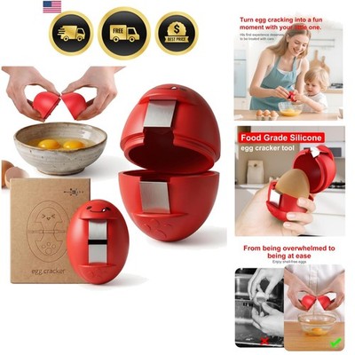 Egg Cracker, Silicone Egg Shell Opener, Cute Egg Shaped Design, Opens Eggs wi...