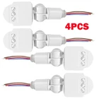 4x White DC12V 180° LED Auto Infrared PIR Motion Sensor Wall Light Switch NEW