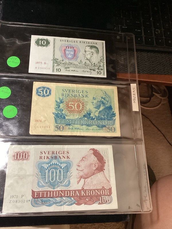 3  Sweden Banknotes Lot You Get All 3 Notes In My Photos!
