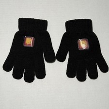 Vintage 90s Disney Winnie The Pooh Kids Black Winter Gloves