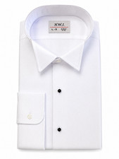 Men's White Pique Wing Collar Tuxedo Shirt L 16-16.5 34/35 Formal Wedding New