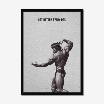 Arnold Schwarzenegger Motivational Poster Wall Art Home Gym Workout Decor