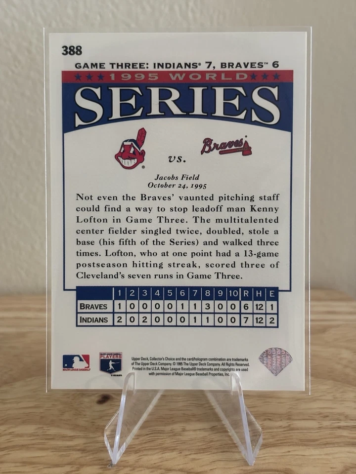 1996 Upper Deck Collectors Choice Kenny Lofton #388 World Series Game 3 - Image 2 of 2