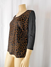 ANN TAYLOR Top Blouse Shirt Small black brown NWT