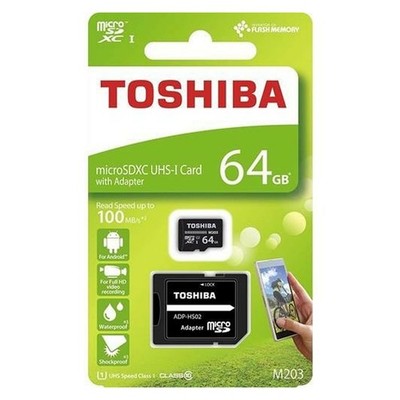 64GB SDXC Micro SD Karte Toshiba Class Klasse 10 mikro Adapter Card UHS-I 64 GB