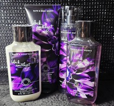 ALL NEW Bath And Body Works BLACK AMETHYST 4pc Set Lotion Shower Gel Cream Mist