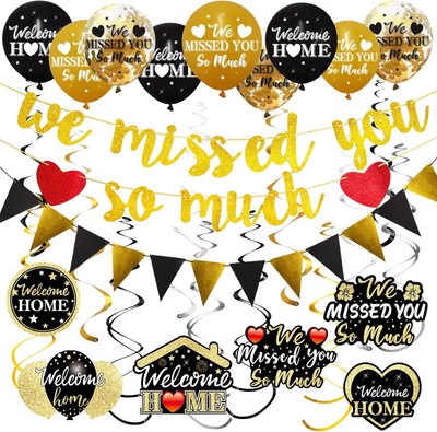 Welcome Home Decorations, 40Pcs We Missed You So Much Banner Multicolor 