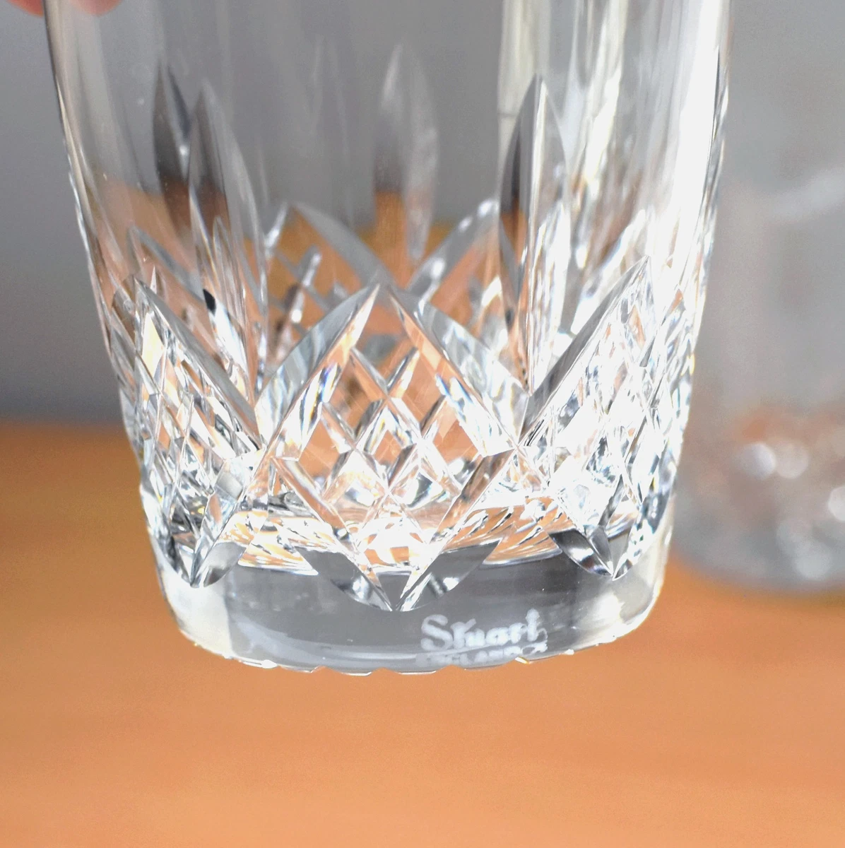 Stuart Crystal GLENGARRY Tumbler Glasses Set of 6, 200ml. 9cm, England, signed