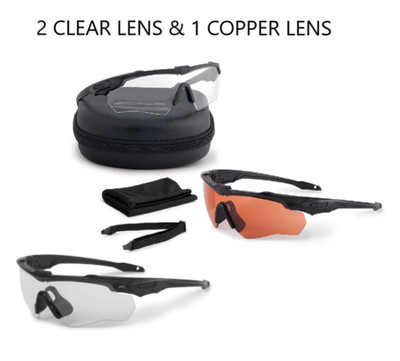 ESS Eyeshields Crossblade 2X Black w/ Clear(2pcs) & w/Hi-Def Copper
