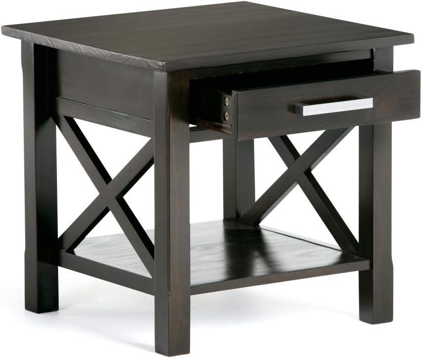 SIMPLIHOME Kitchener SOLID WOOD 21 inch Wide Square 21 inch, Hickory Brown 