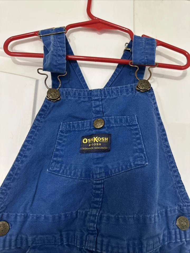 Mono con tirantes OshKosh vintage azul 6-7 Vestbak EE. UU. agricultor Countrycore años 90 Foto 2 de 4