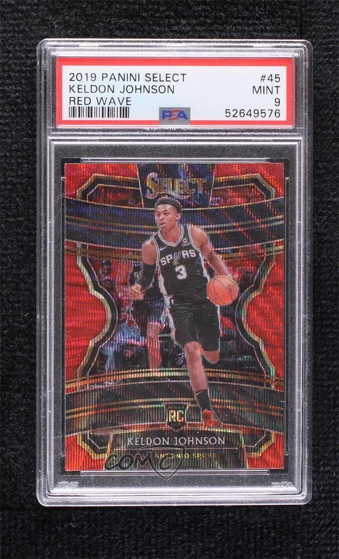 2019 Panini Select Concourse Tmall Red Wave Prizm Keldon Johnson PSA 9 MINT 02ez