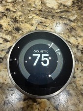 Google Nest Learning Thermostat 3rd Gen Stainless Steel w/ Base - Used
