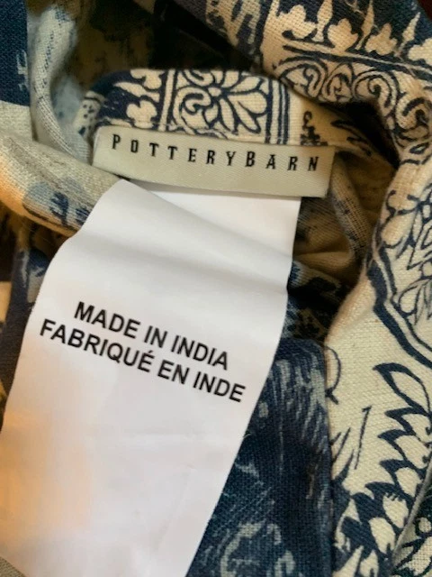 POTTERY BARN ARI ELEPHANT FULL/QUEEN DUVET COVER LINEN BLEND BLUE - Image 3 of 3