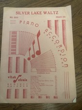 Vintage Silver Lake Waltz Piano Accordion arrangement Sheet Music by Vitak