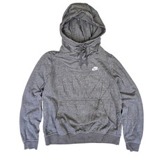 Nike Sportswear Womens Funnel Neck Hoodie Charcoal Heather Grey Medium Pullover