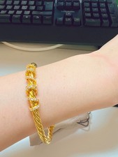 David Yurman Helena 4mm & 18K Gold Bracelet with Diamonds