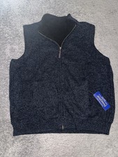 NWT Pendleton Shetland Wool Full Zip Vest Men s XXL Navy Blue Gray - MSRP 149