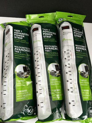 Greenlite Tier 1 Advanced 7 Outlet Surge Protecting Power Strips. Quantity: 5