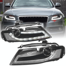 Led Light Tube Tagfahrlicht Scheinwerfer in schwarz für Audi A4 B8 04.2008-2011
