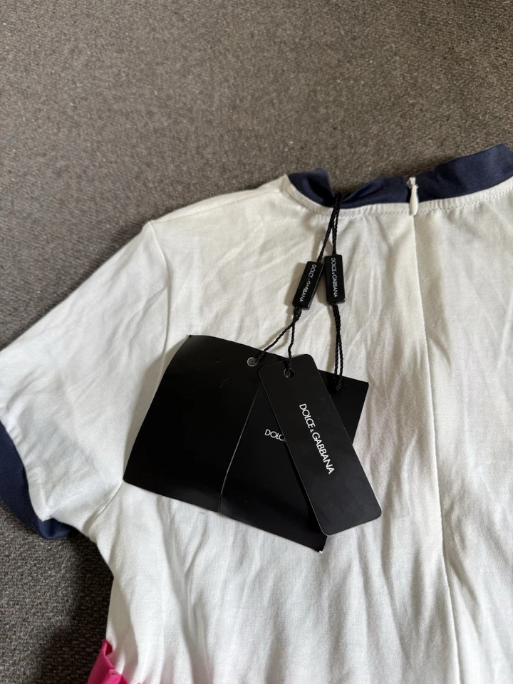 Dolce & Gabbana Rosa Estampado de Cítricos Niñas Camiseta Vestido Niñas Talla 9/10 Nuevo con Etiquetas Foto 4 de 4