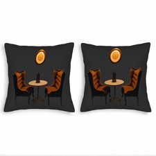 Set of 2 Vintage 18x18in Throw Pillow Covers Elegant Floral Pattern CushionCases