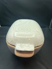Vintage MCM Glidden Stoneware Pottery Casserole Dish 163 Feather Swirl — photo 4