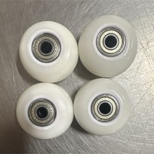 White Inline Skate Wheels Set of 4 with 608Z Steel Bearings Installed Unbranded
