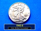 GEM 1942-S "BU" Walking Liberty ➫  Bright Luster ➫ Strong Skirt Lines ➫142s